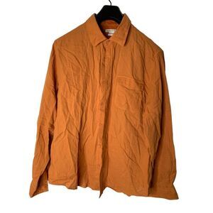 Men's Orange Button-Up Shirt